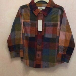 Plaid Button-Up Shirt for Kids - Multi-Color